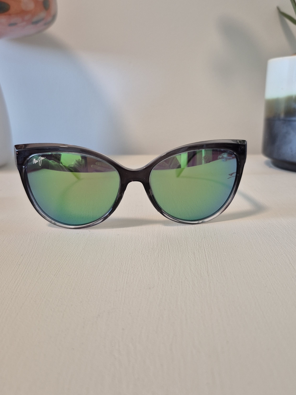 Maui Jim Green Mirrored Cat Eye Sunglasses